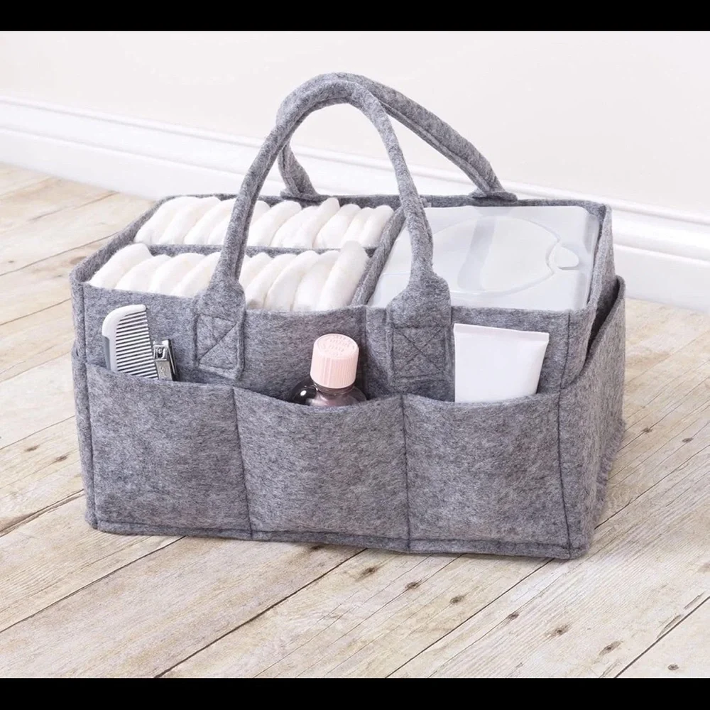 Sammy & Lou Collapsible Felt Storage Caddy Light Gray Organizer